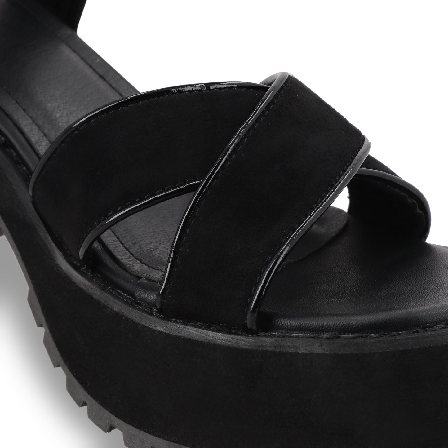 Sandalia Plataforma Negra Mujer 25796
