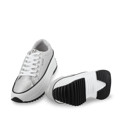 Tenis Plateados Mujer 25970