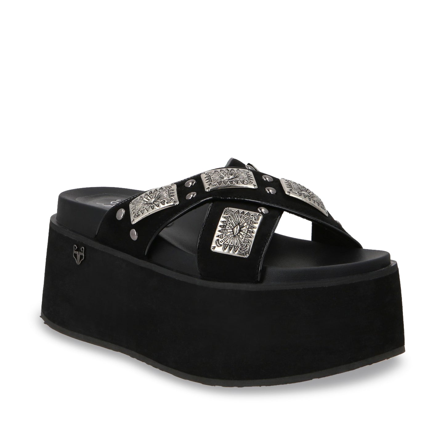 Sandalia Plataforma Negro Mujer 35187