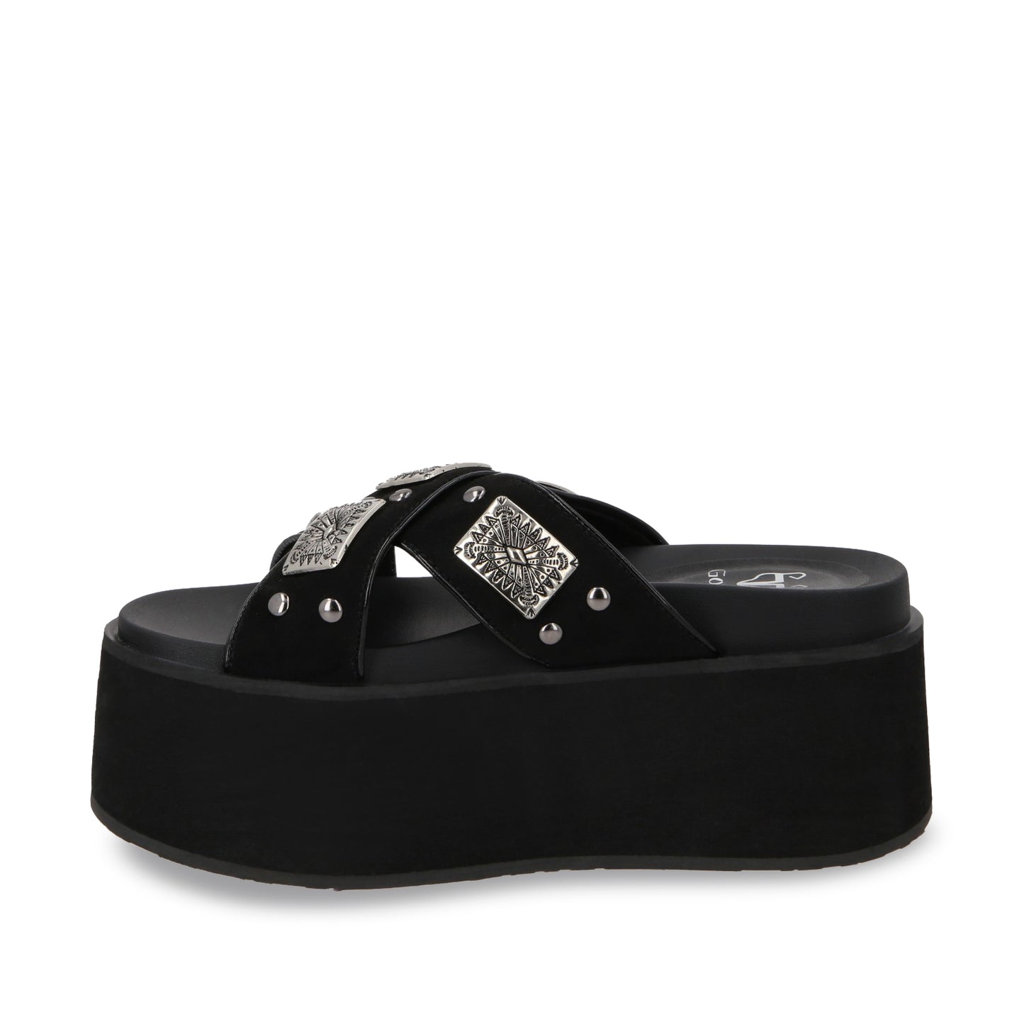 Sandalia Plataforma Negro Mujer 35187
