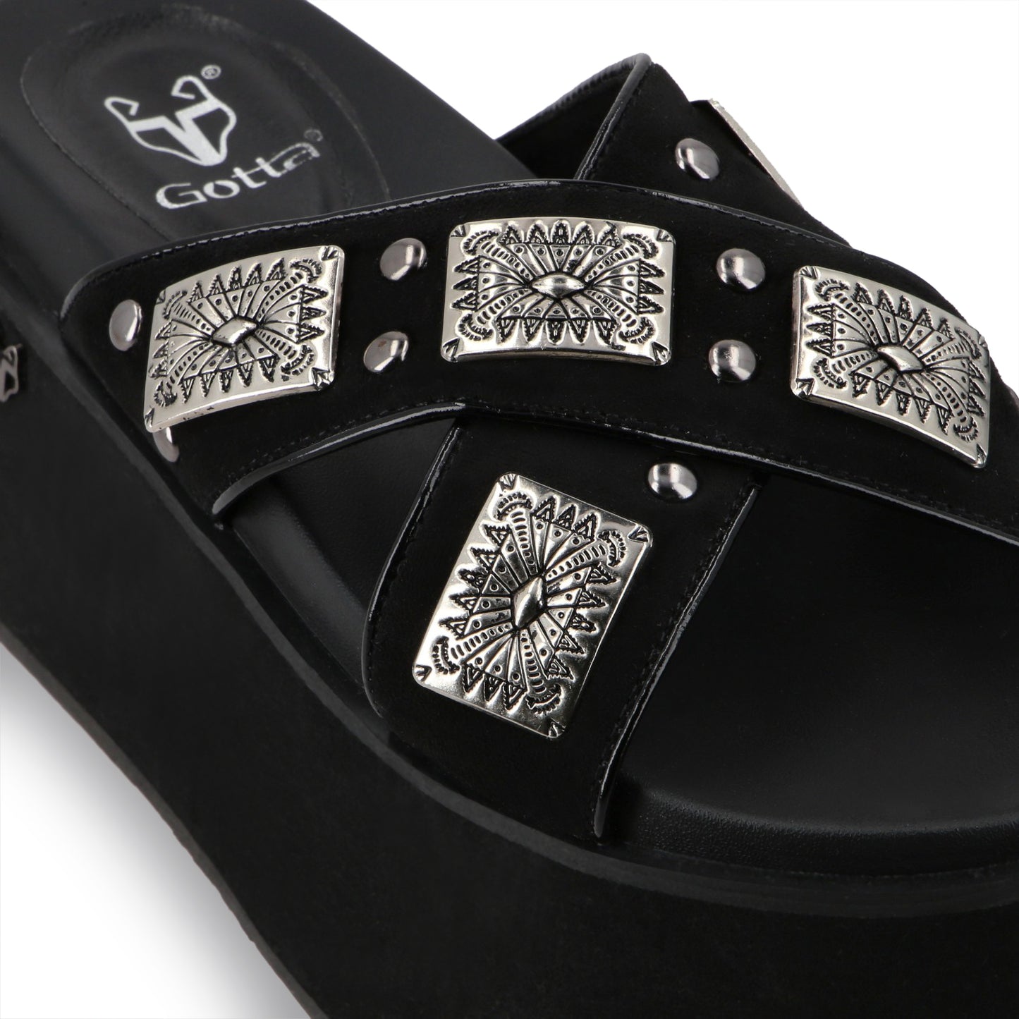 Sandalia Plataforma Negro Mujer 35187