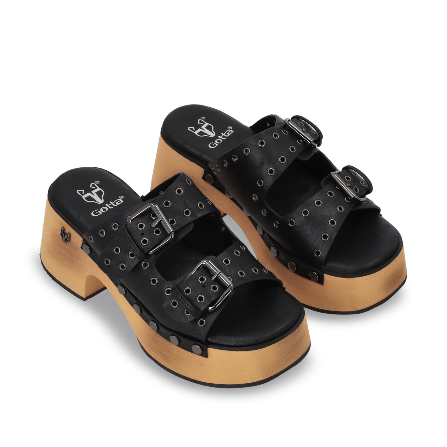 Sandalia Plataforma Negro Mujer 35266