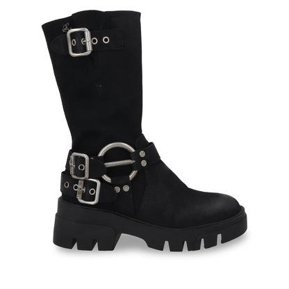 Bota Plataforma Negro Mujer 35985