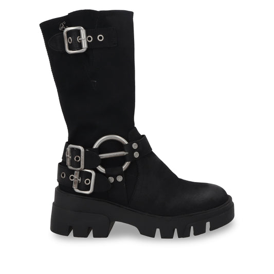 Bota Plataforma Negro Mujer 35985