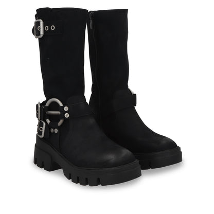 Bota Plataforma Negro Mujer 35985