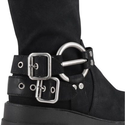 Bota Plataforma Negro Mujer 35985