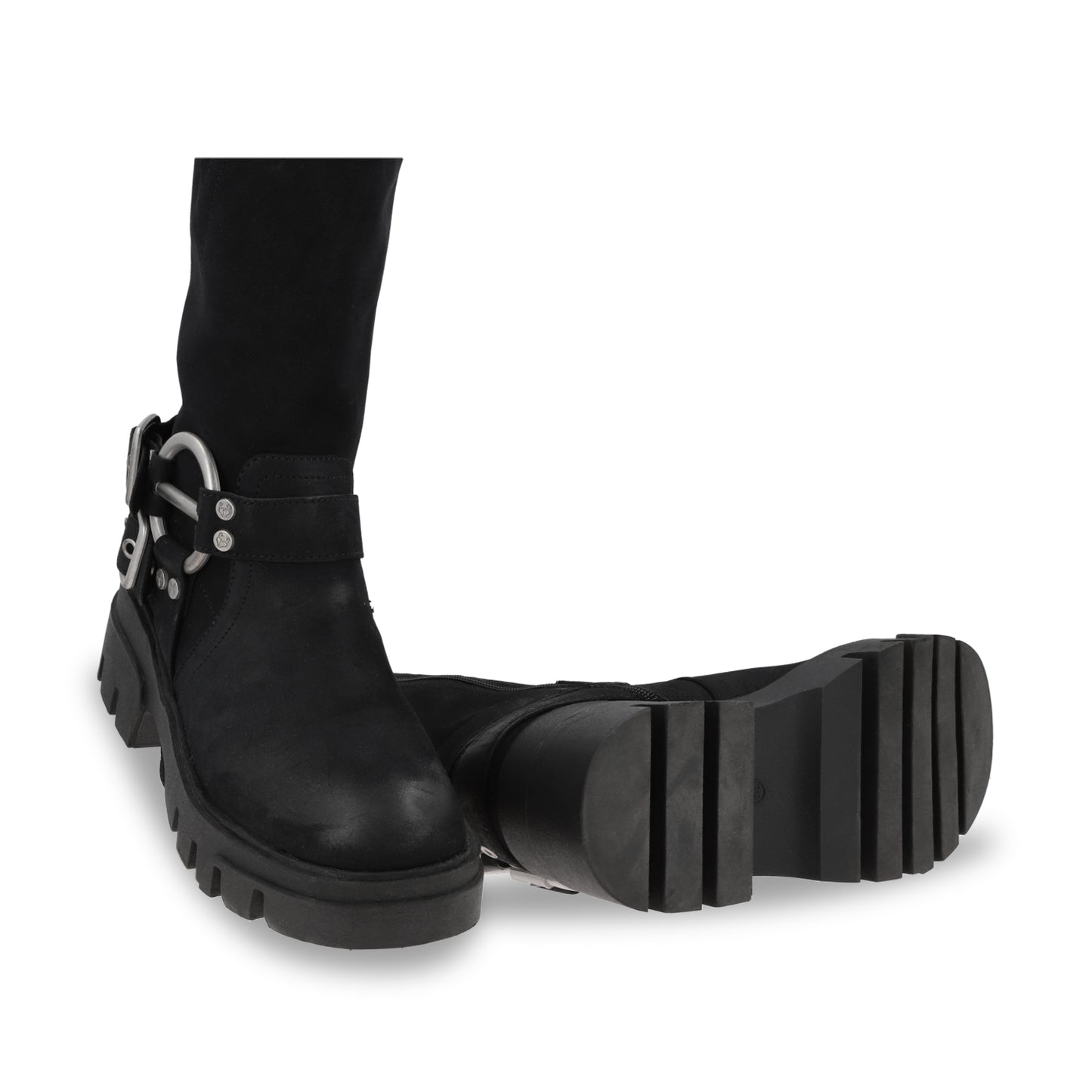 Bota Plataforma Negro Mujer 35985