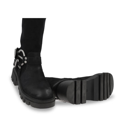 Bota Plataforma Negro Mujer 35985
