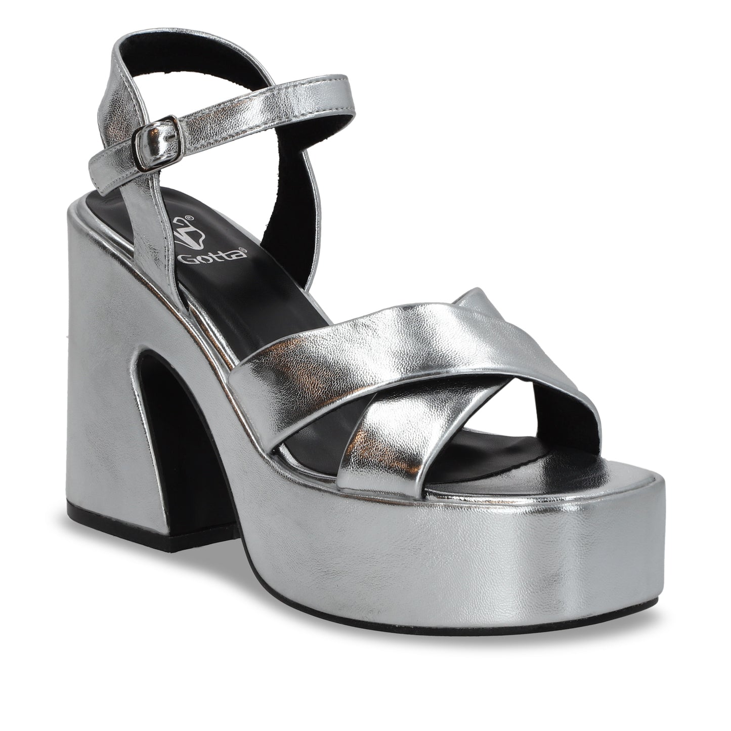 Zapatilla Plataforma Plateada Mujer 45701