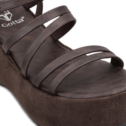 Sandalia Plataforma Café Mujer 45822