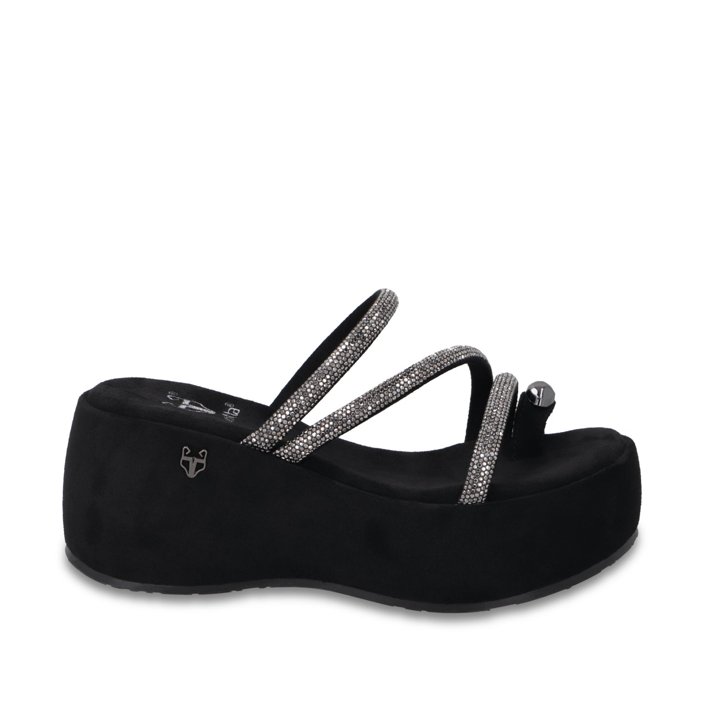 Sandalia Plataforma Negra Mujer 45826