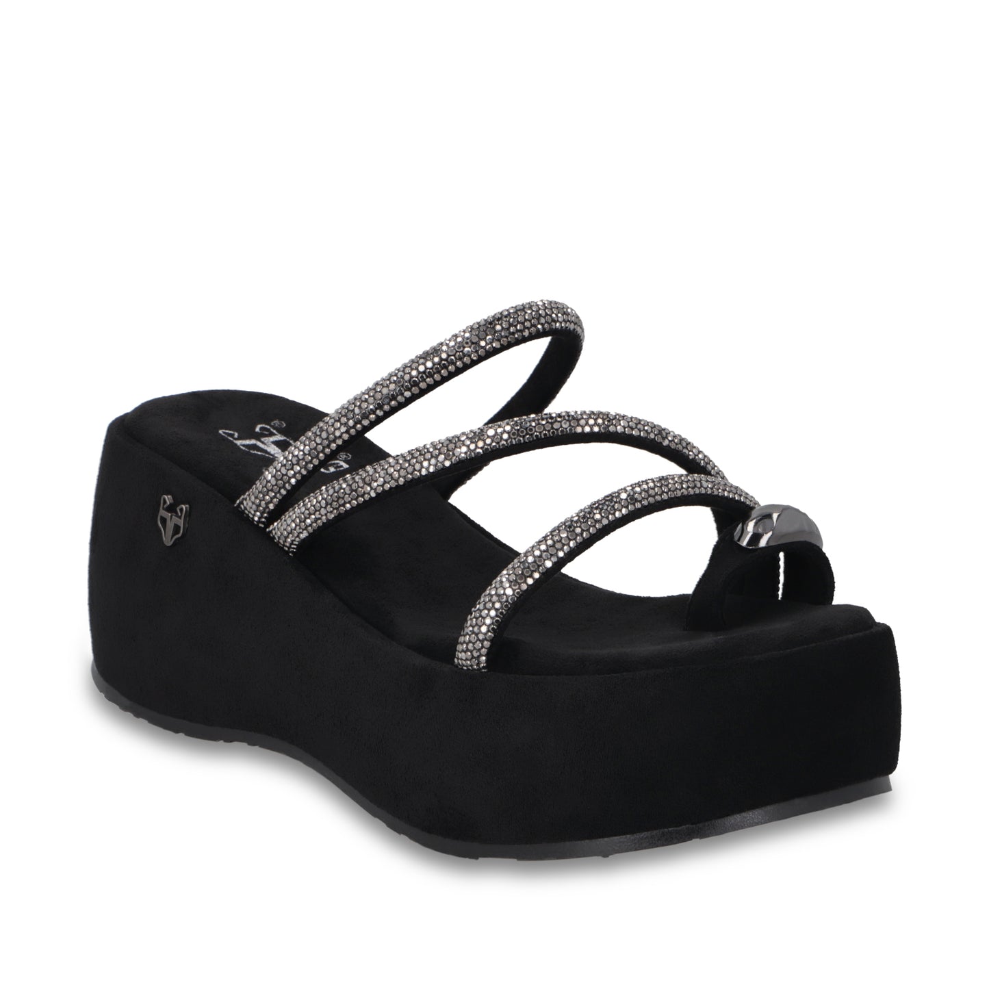 Sandalia Plataforma Negra Mujer 45826