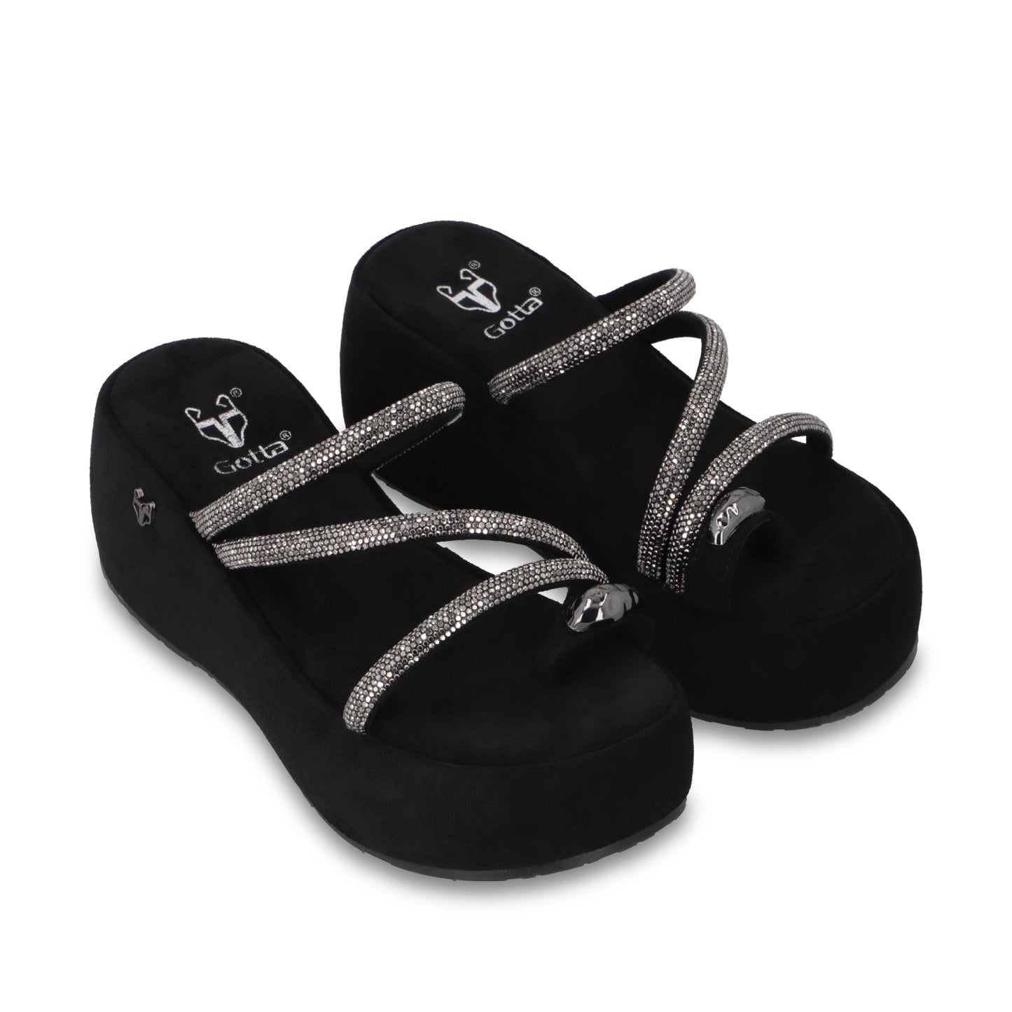 Sandalia Plataforma Negra Mujer 45826