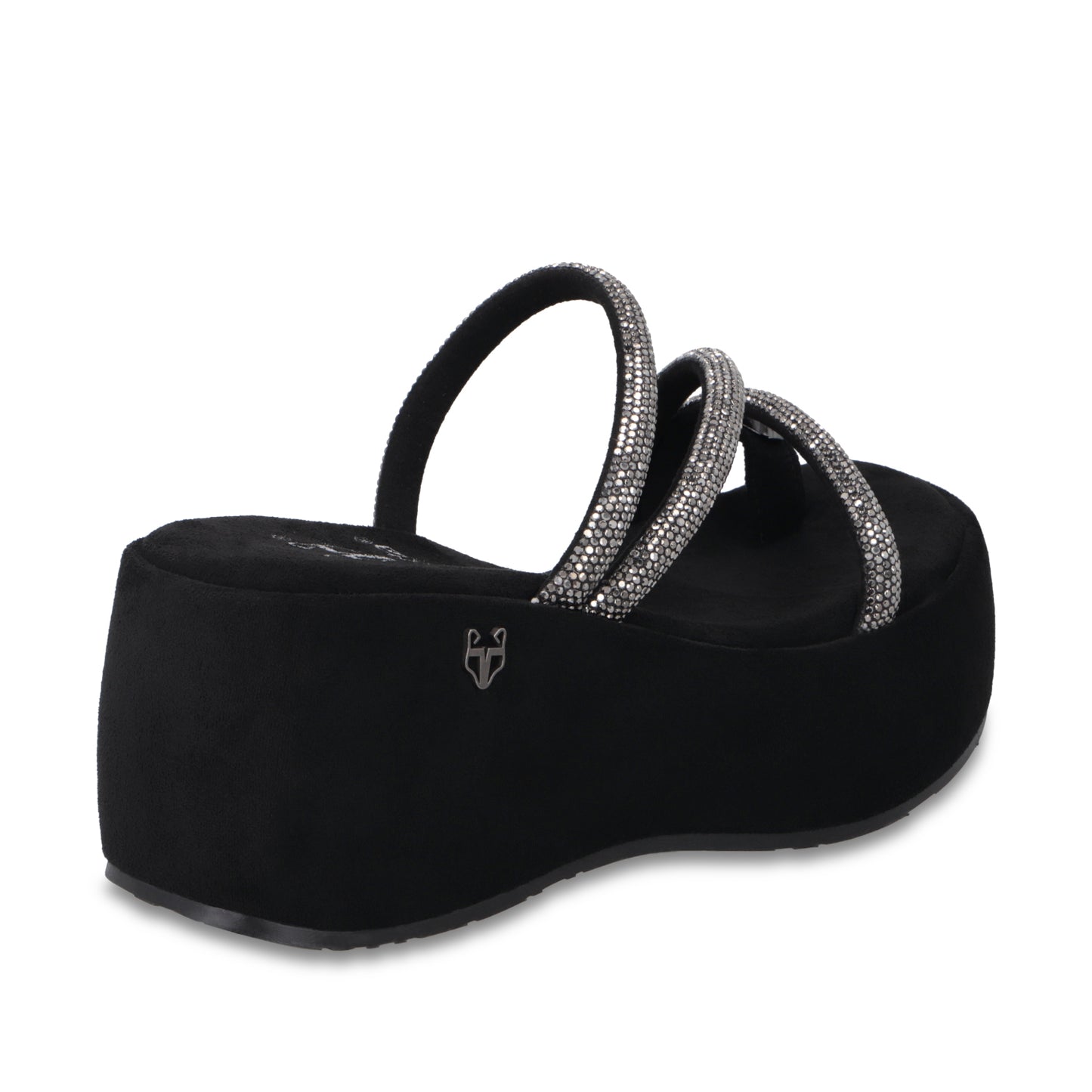 Sandalia Plataforma Negra Mujer 45826