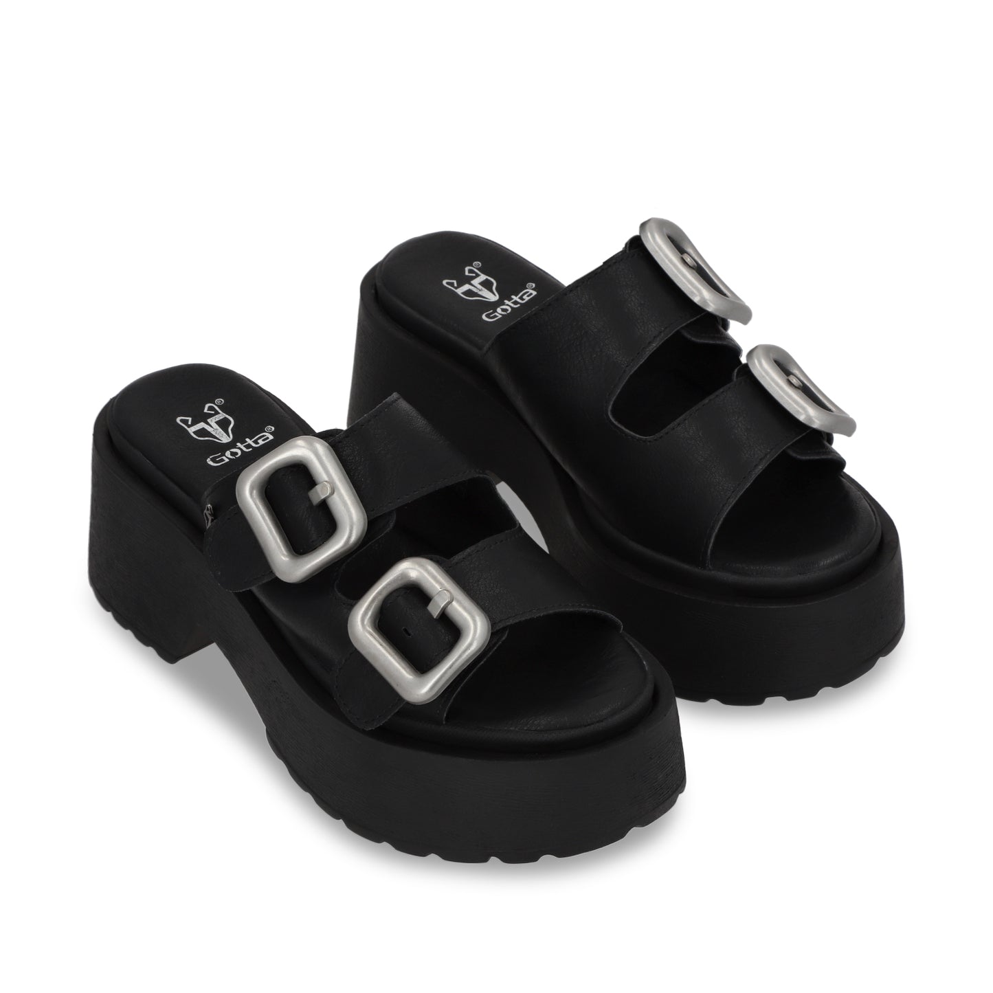 Sandalia Plataforma Negra Mujer 45985