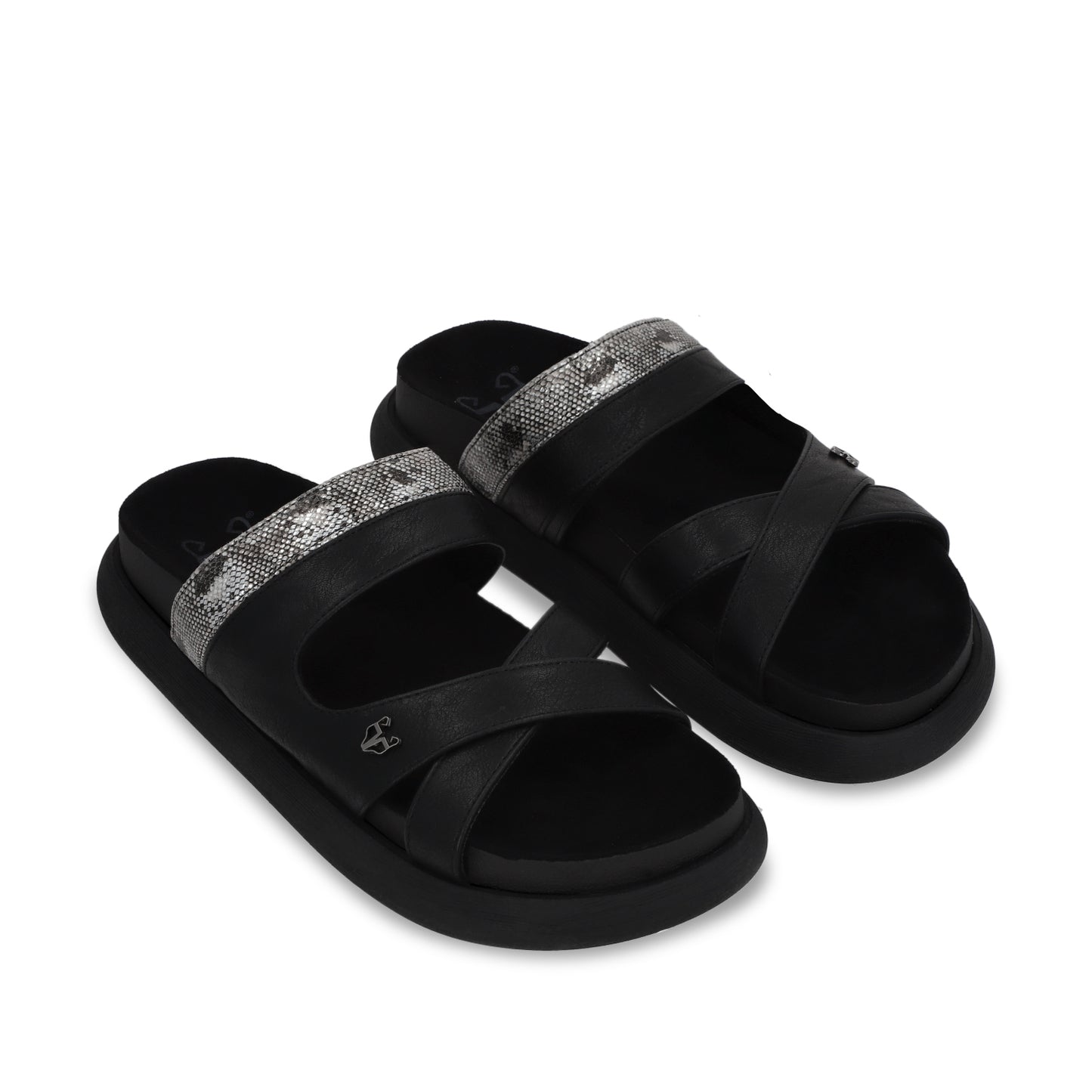 Sandalia Plano Negro Mujer 53700