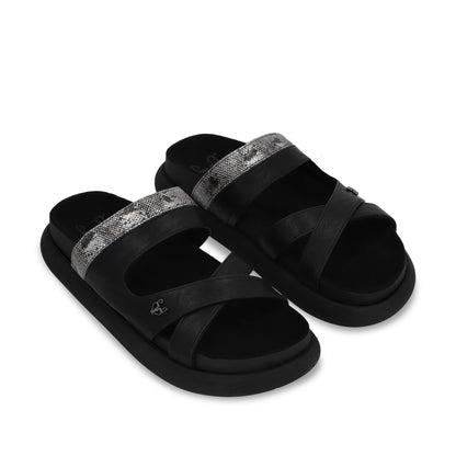 Sandalia Plano Negro Mujer 53700