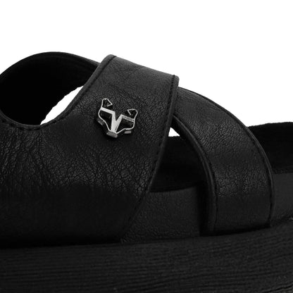 Sandalia Plano Negro Mujer 53700