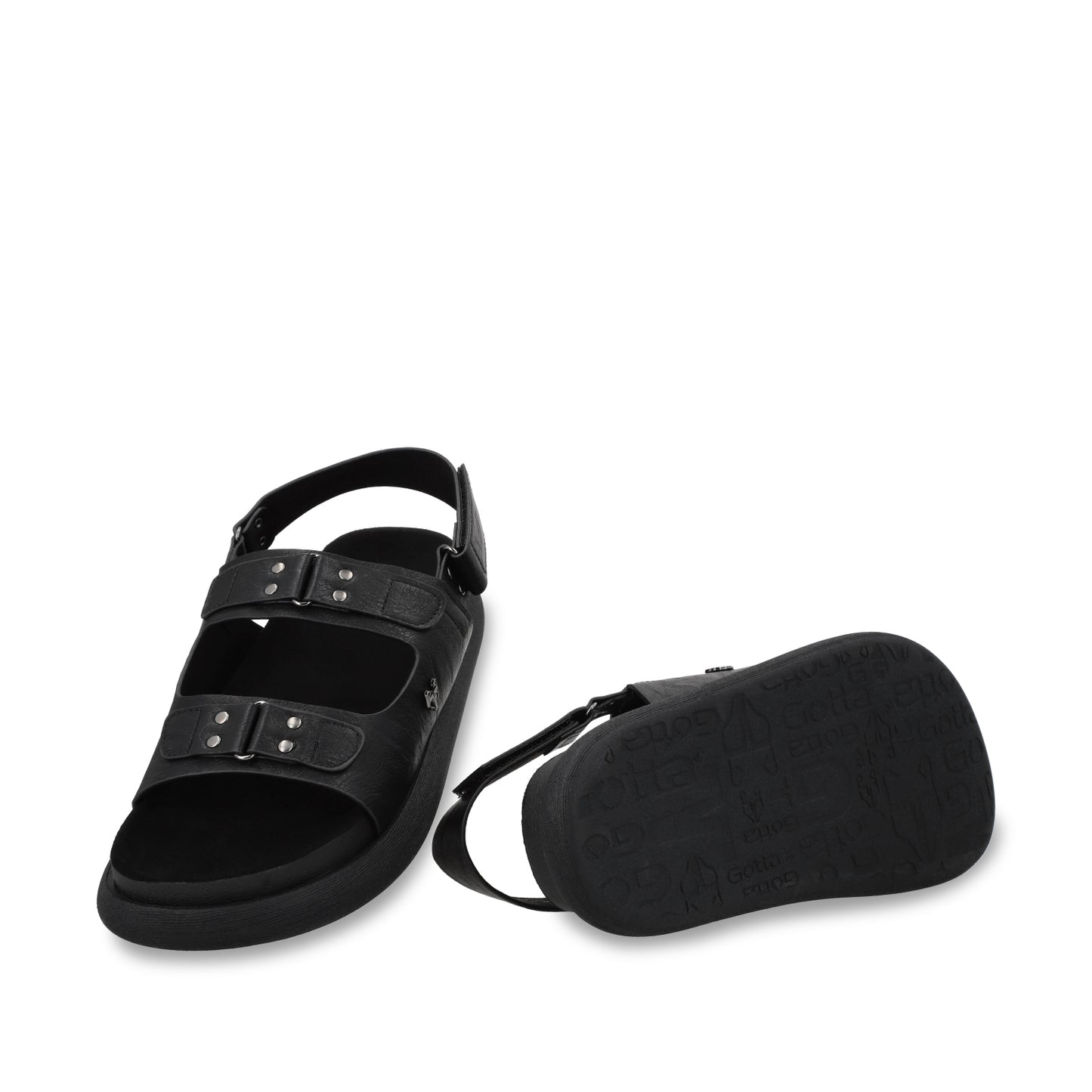 Sandalia Plano Negro Mujer 53701