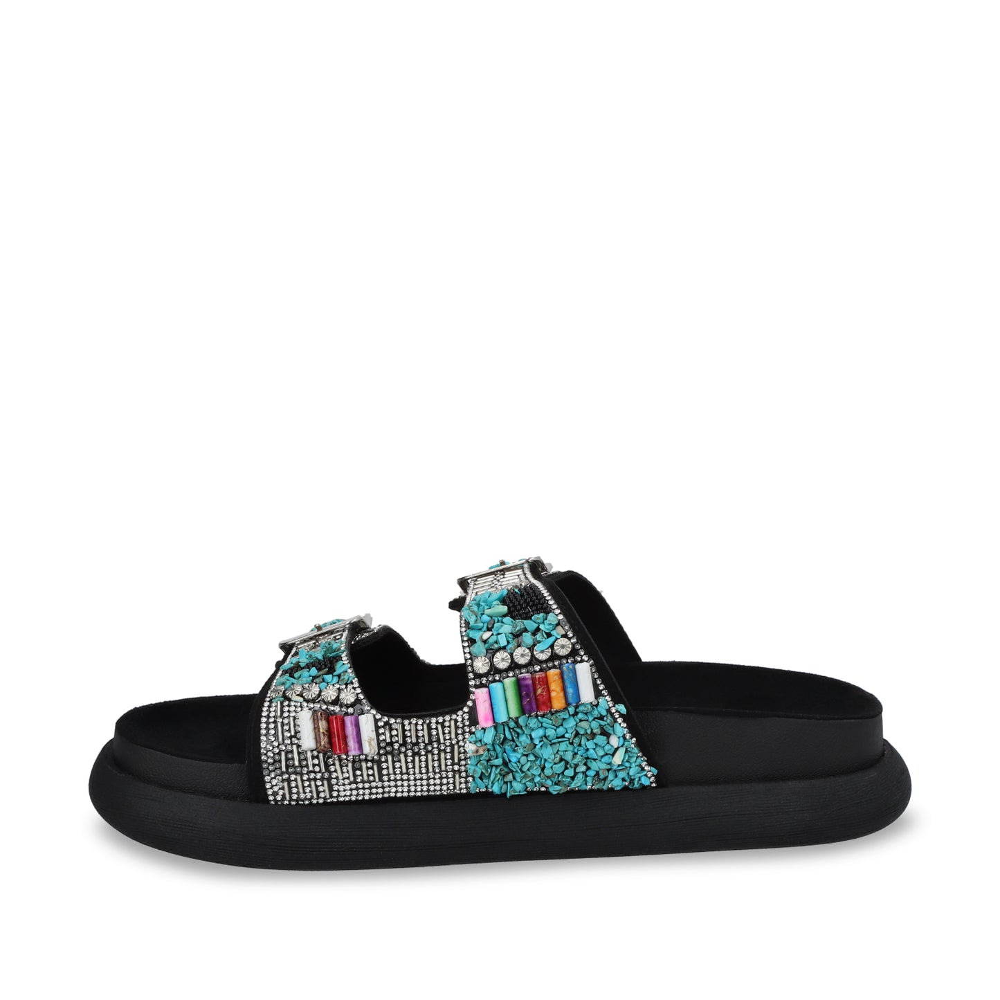 Sandalia Plano Negro Mujer 53705