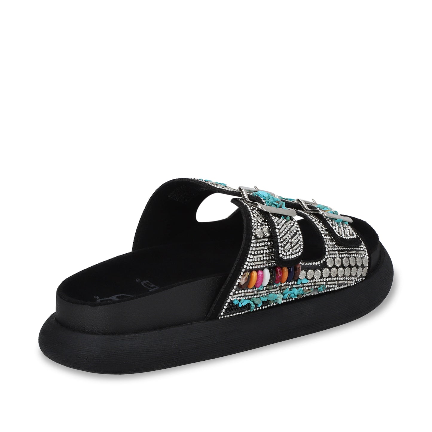 Sandalia Plano Negro Mujer 53705