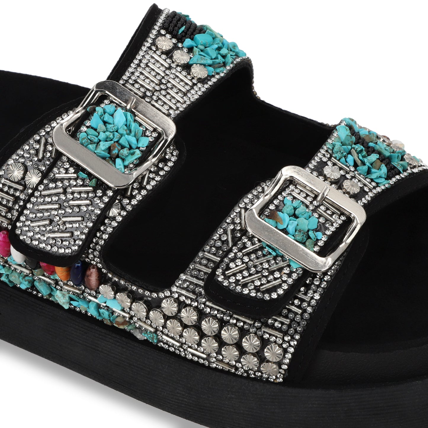 Sandalia Plano Negro Mujer 53705