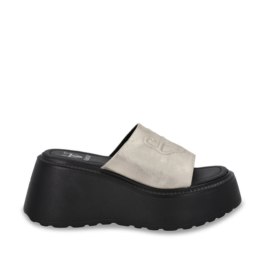 Sandalia Plataforma Dorada Mujer 53720
