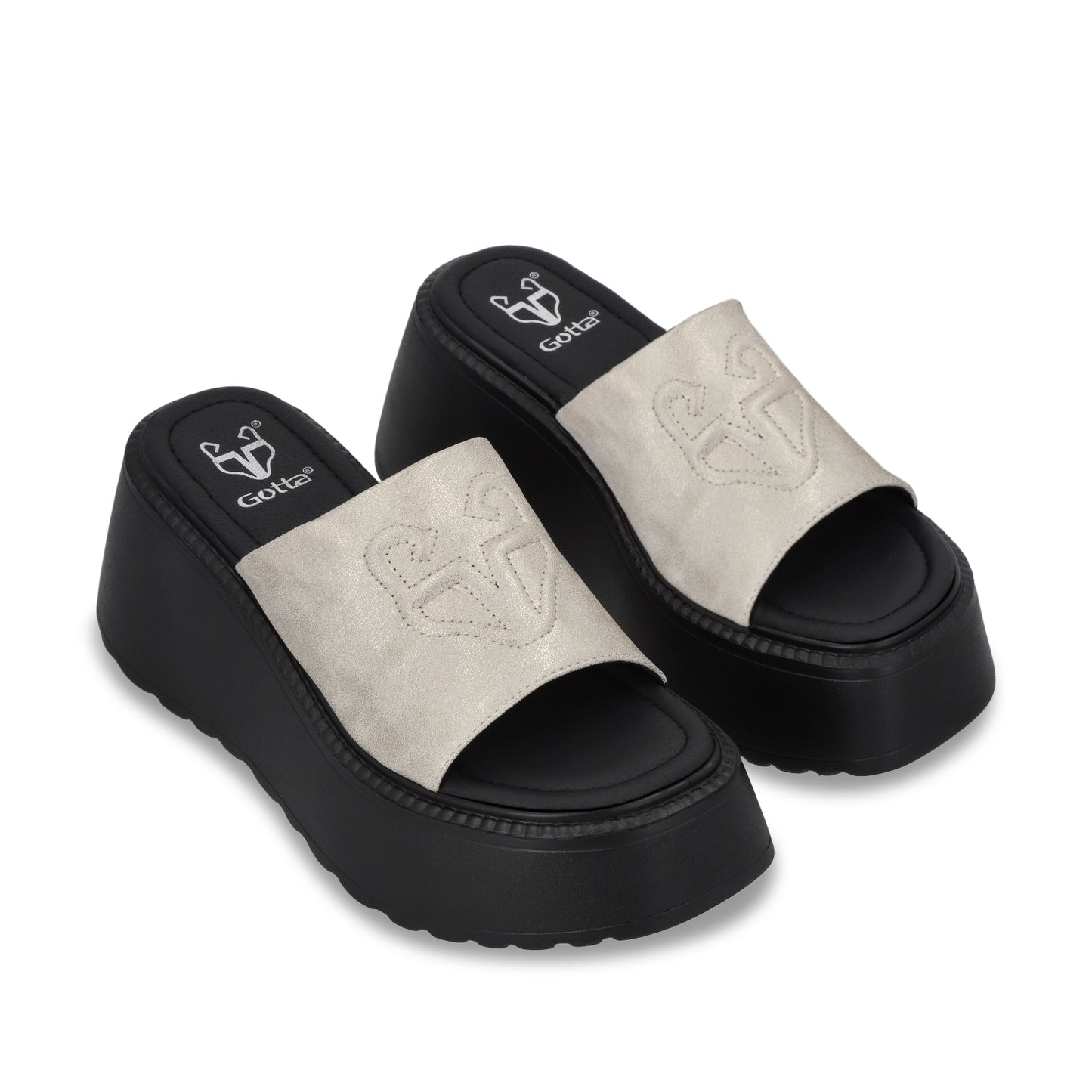Sandalia Plataforma Dorada Mujer 53720