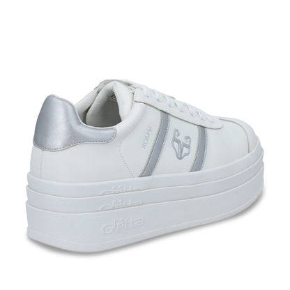 Tenis Roma Plataforma Plateado Mujer 53750
