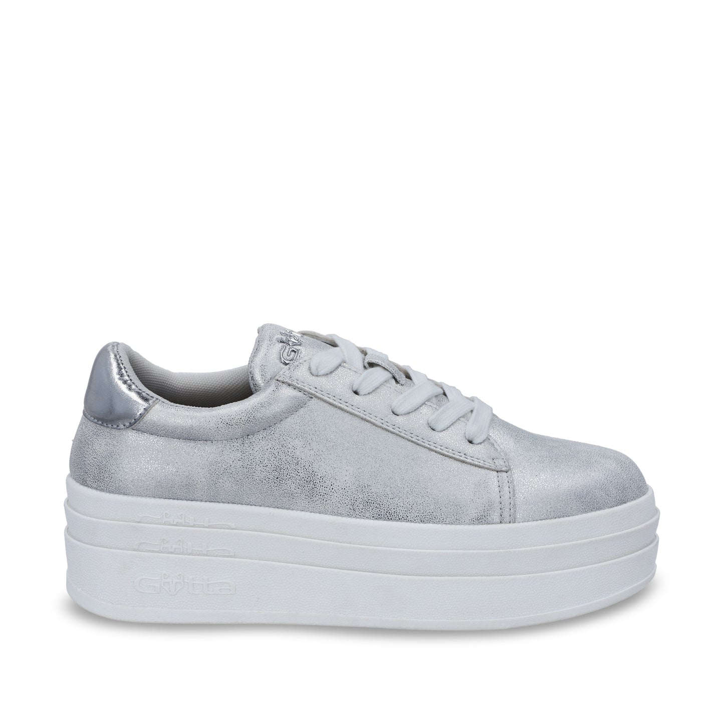 Tenis Plataforma Plateado Mujer 53751
