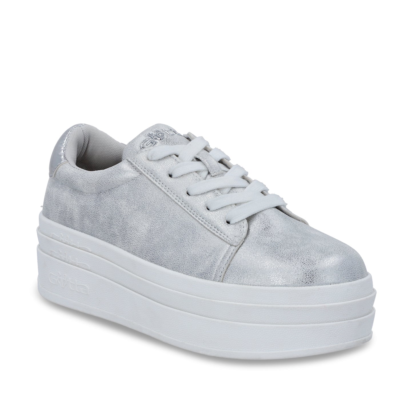 Tenis Plataforma Plateado Mujer 53751