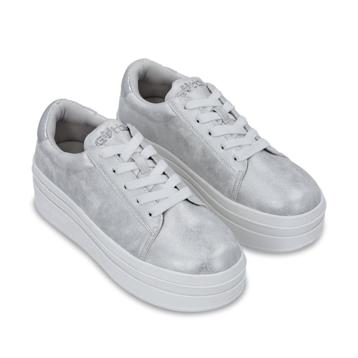 Tenis Plataforma Plateado Mujer 53751