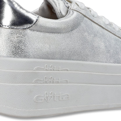 Tenis Plataforma Plateado Mujer 53751