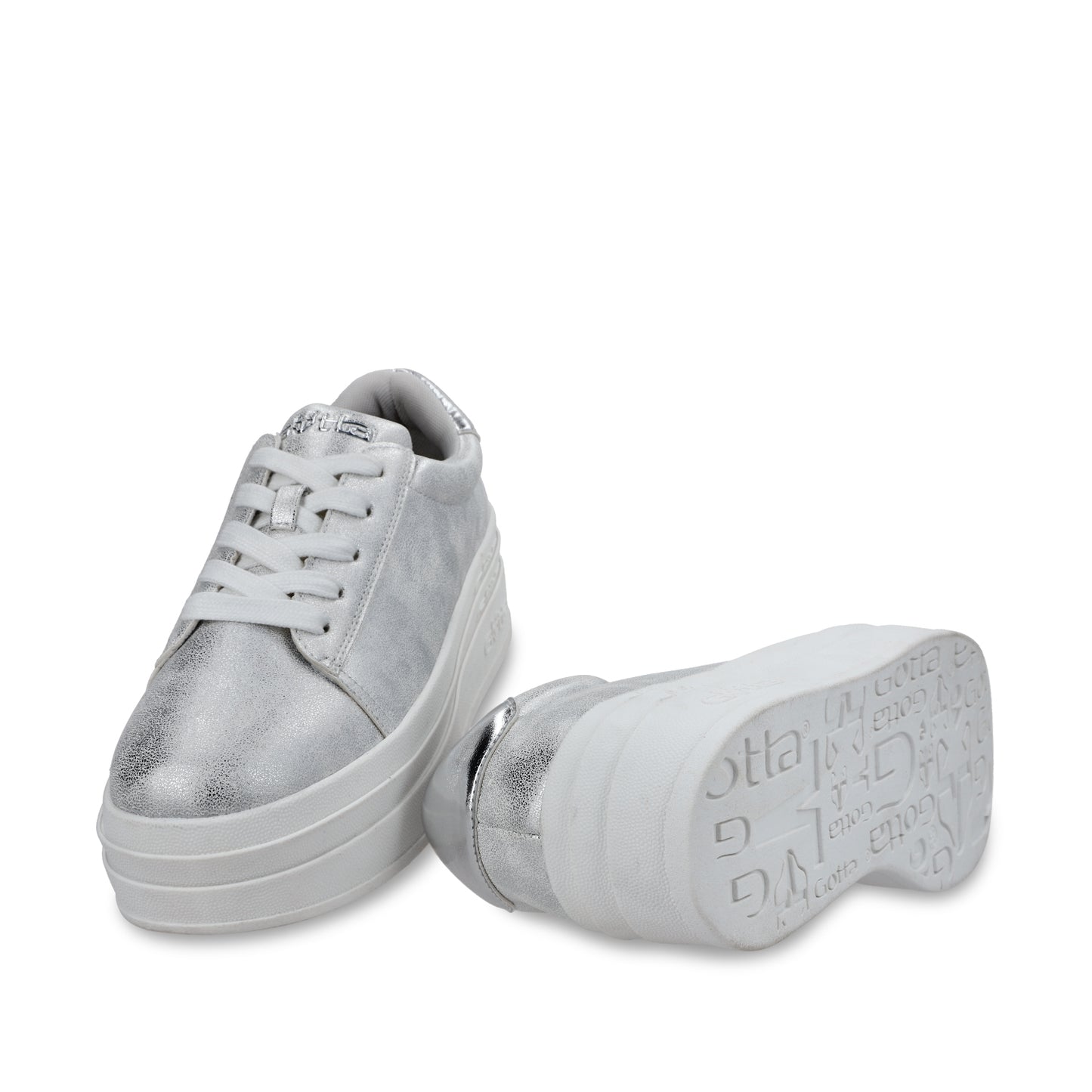 Tenis Plataforma Plateado Mujer 53751