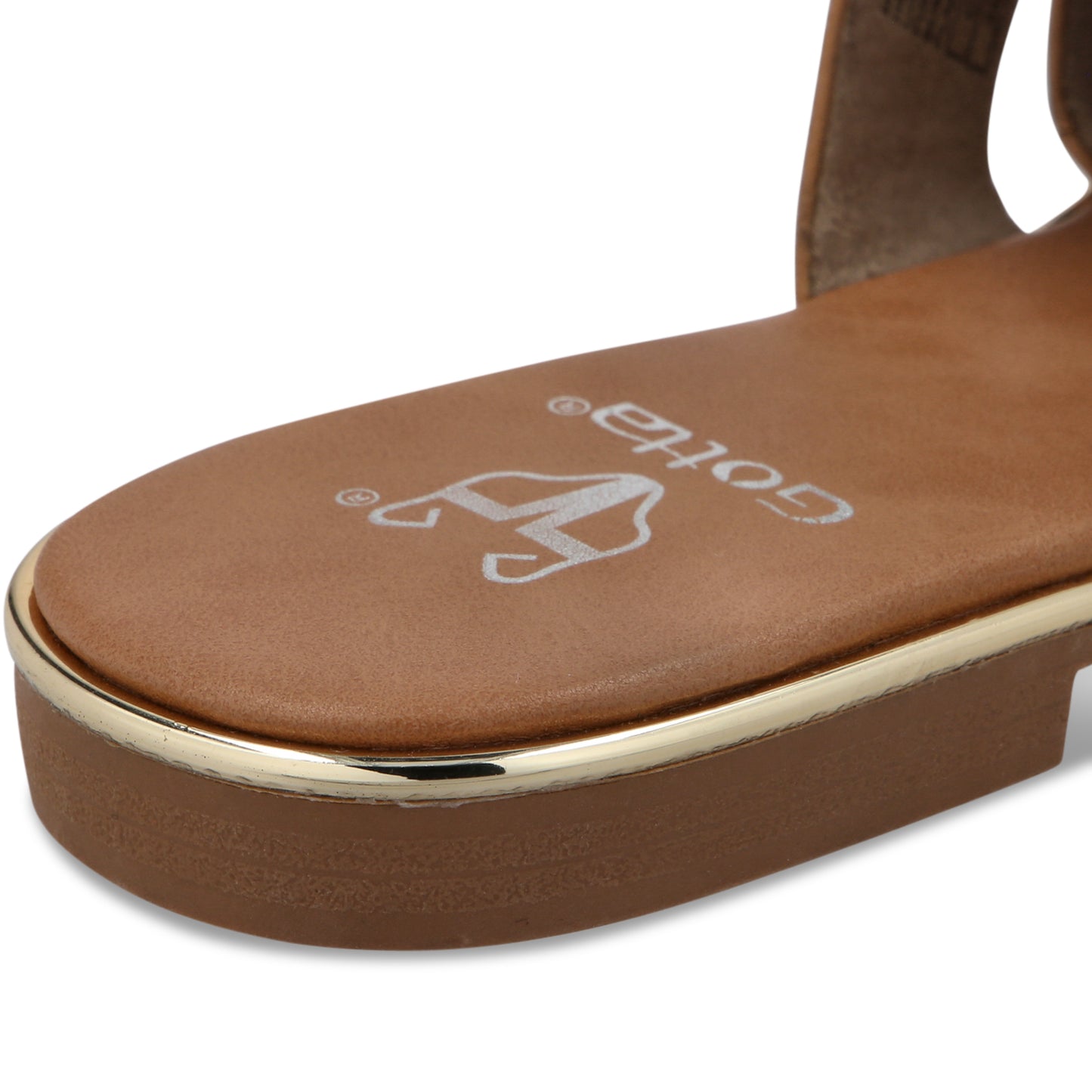 Sandalia Plano Camel Mujer 55210