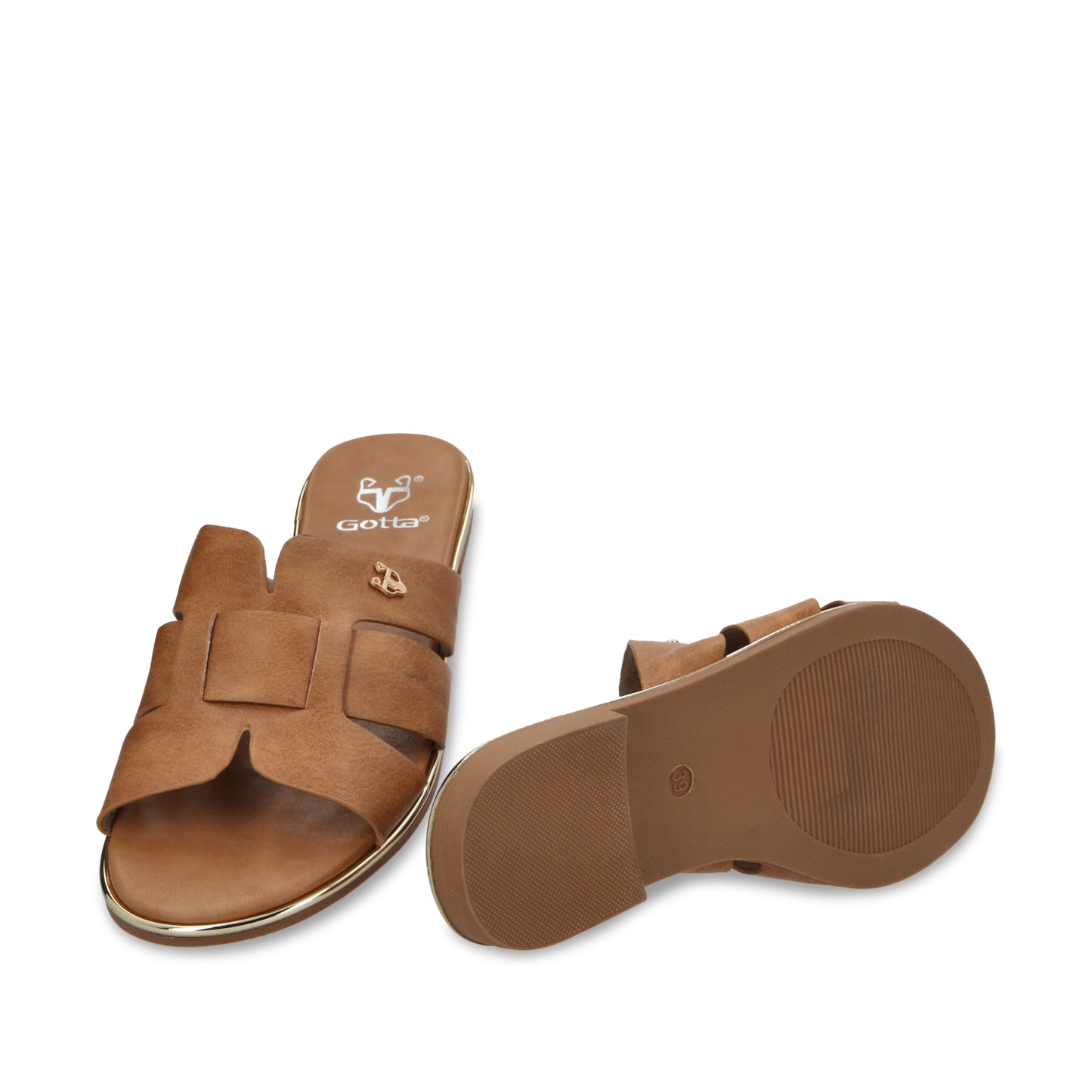 Sandalia Plano Camel Mujer 55210