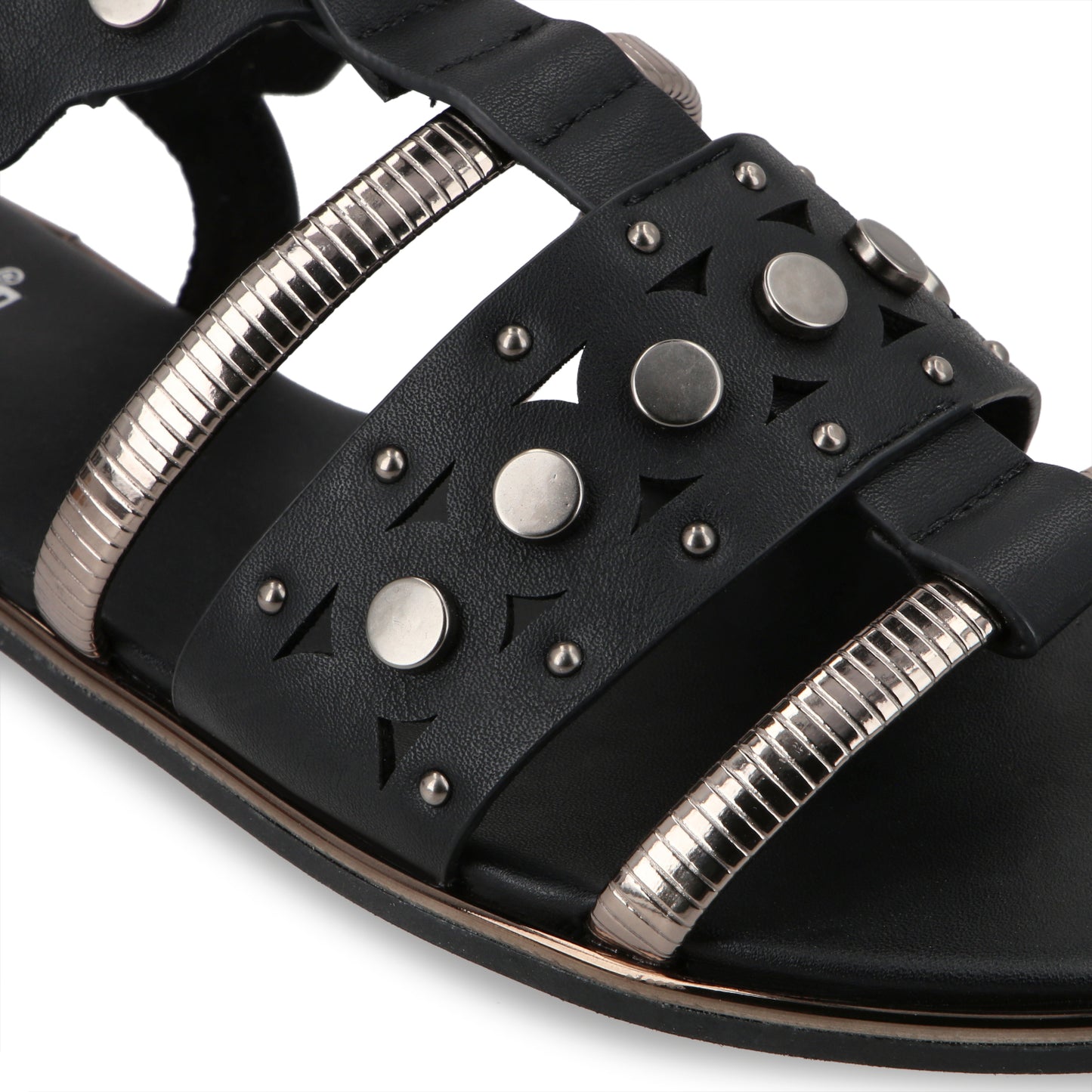Sandalia Plano Negro Mujer 55212
