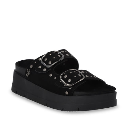 Sandalia Plataforma Negra Mujer 55230