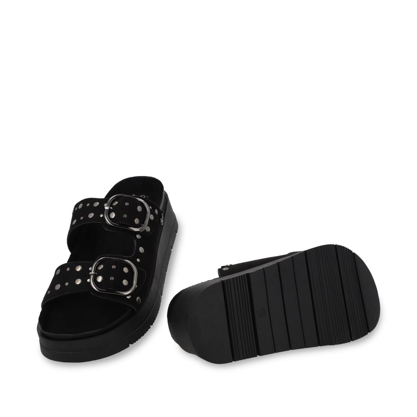 Sandalia Plataforma Negra Mujer 55230