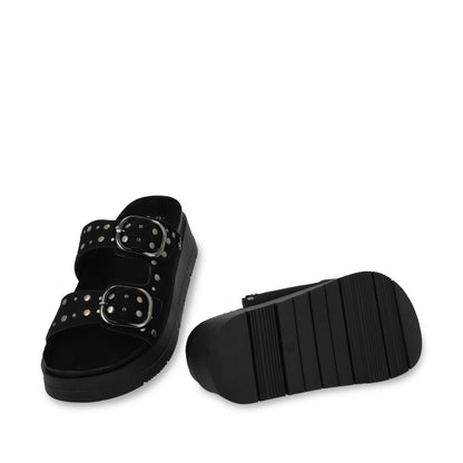 Sandalia Plataforma Negra Mujer 55230