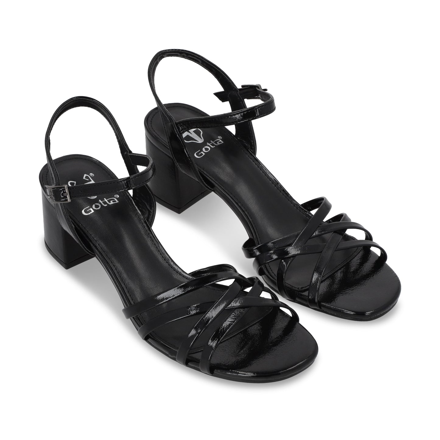 Sandalia Taco Negra Mujer 55901