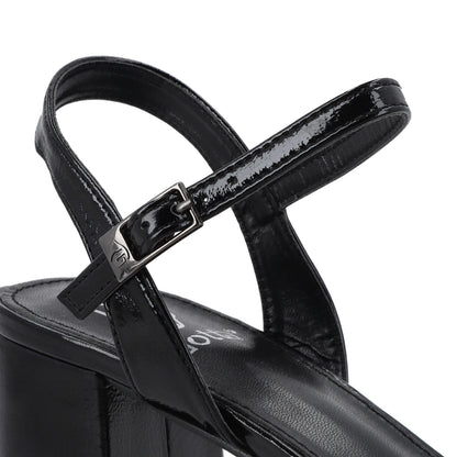 Sandalia Taco Negra Mujer 55901