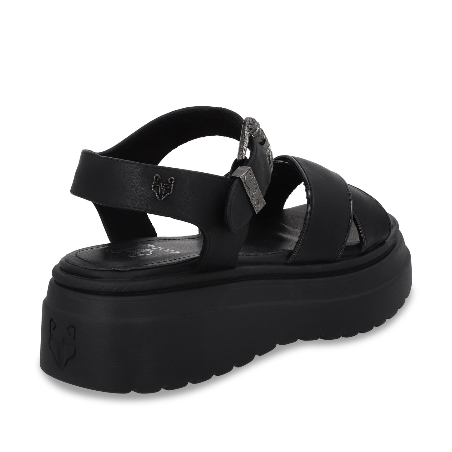 Sandalia Plataforma Negra Mujer 55923