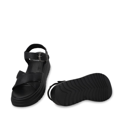 Sandalia Plataforma Negra Mujer 55923