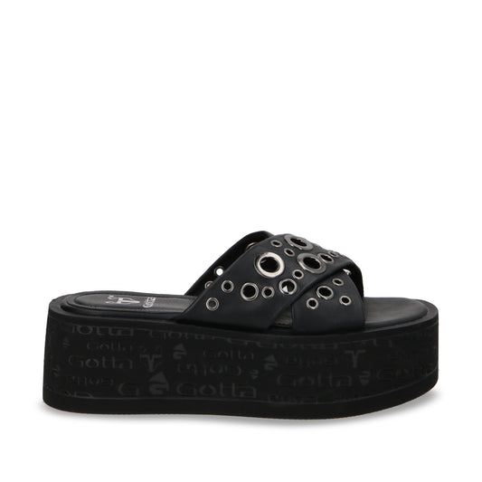 Sandalia Plataforma Negro Mujer 55931