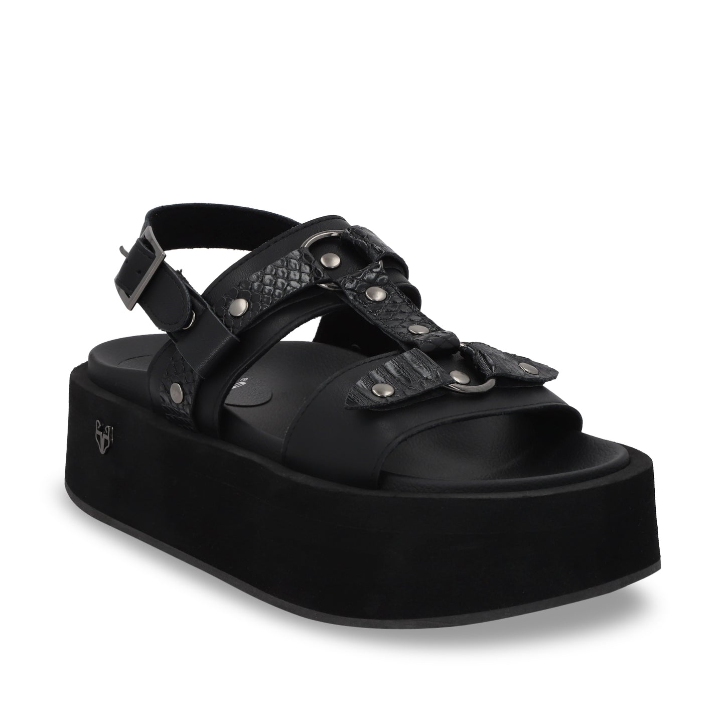 Sandalia Plataforma Negro Mujer 55941