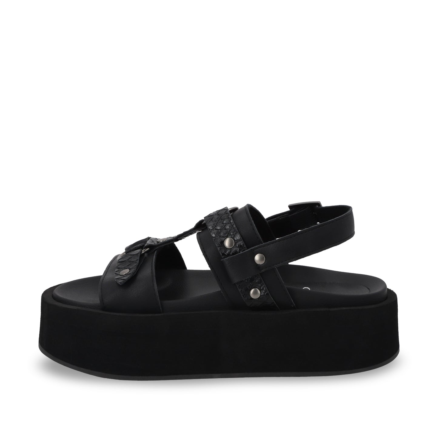 Sandalia Plataforma Negro Mujer 55941