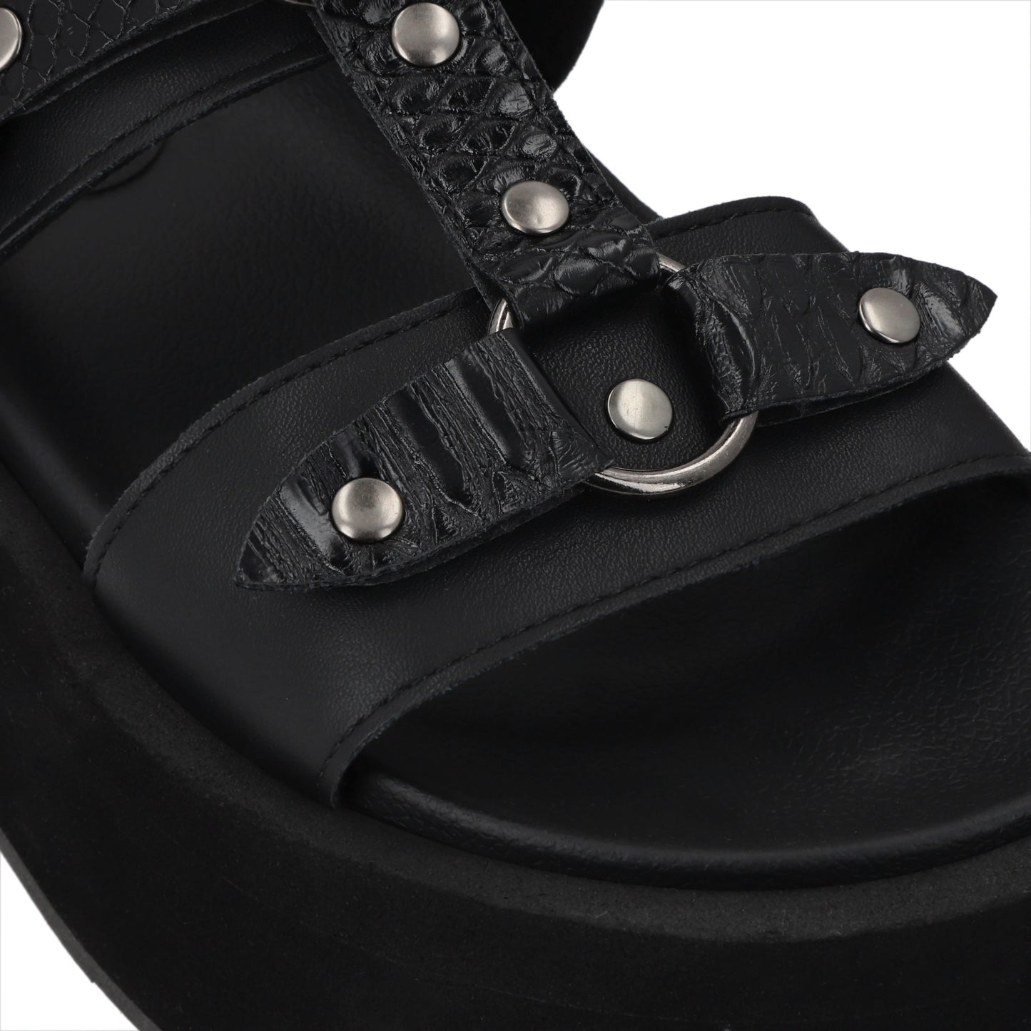 Sandalia Plataforma Negro Mujer 55941