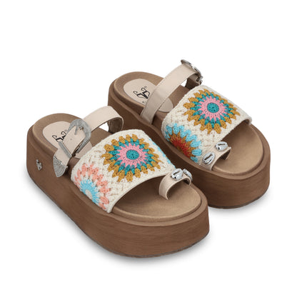 Sandalia Plataforma Multicolor Mujer 55942