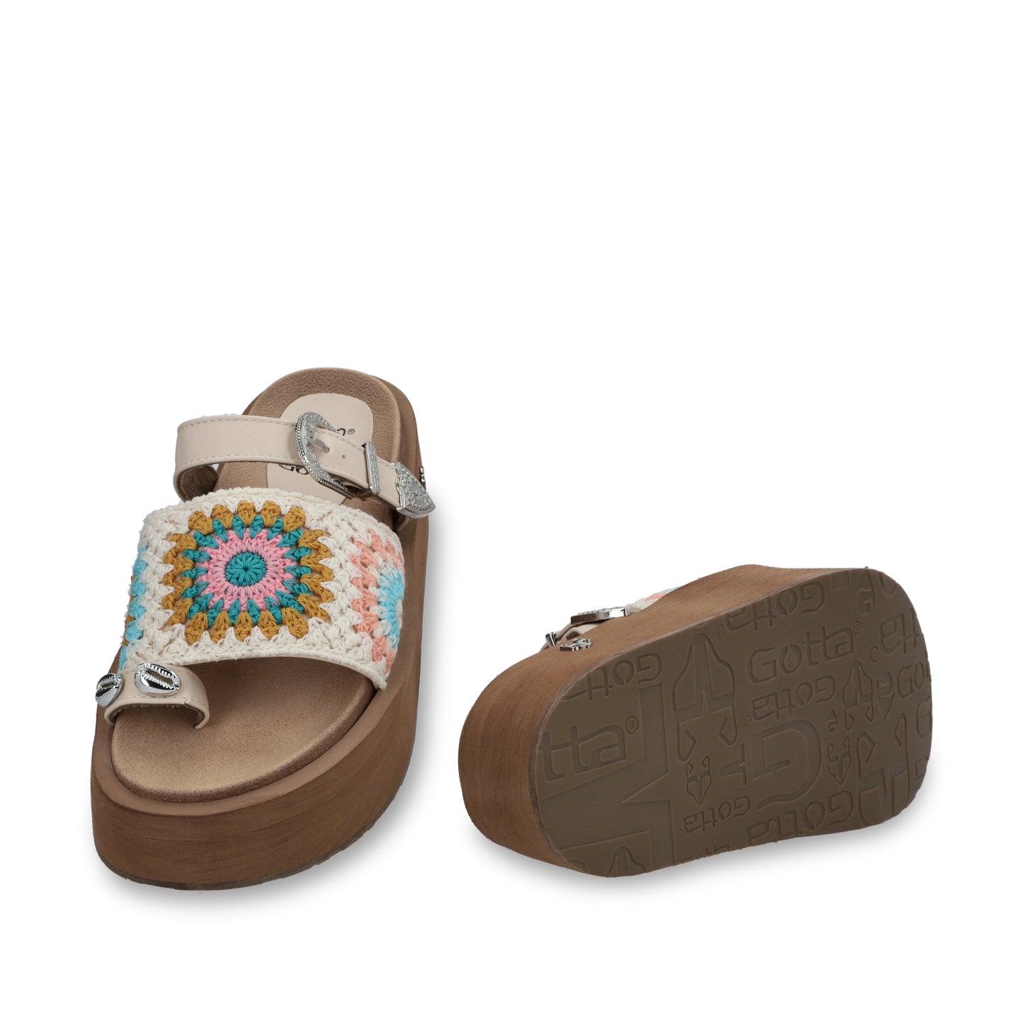 Sandalia Plataforma Multicolor Mujer 55942